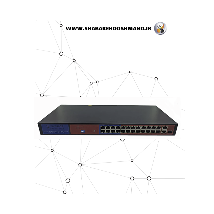 سوییچ شبکه 24 پورت ایزیگیگز مدل EG-SWU-1381-27FCP