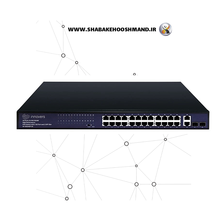 سوئیچ ۲۴ پورت PoE اینوورس مدل IN-10024GP-2C